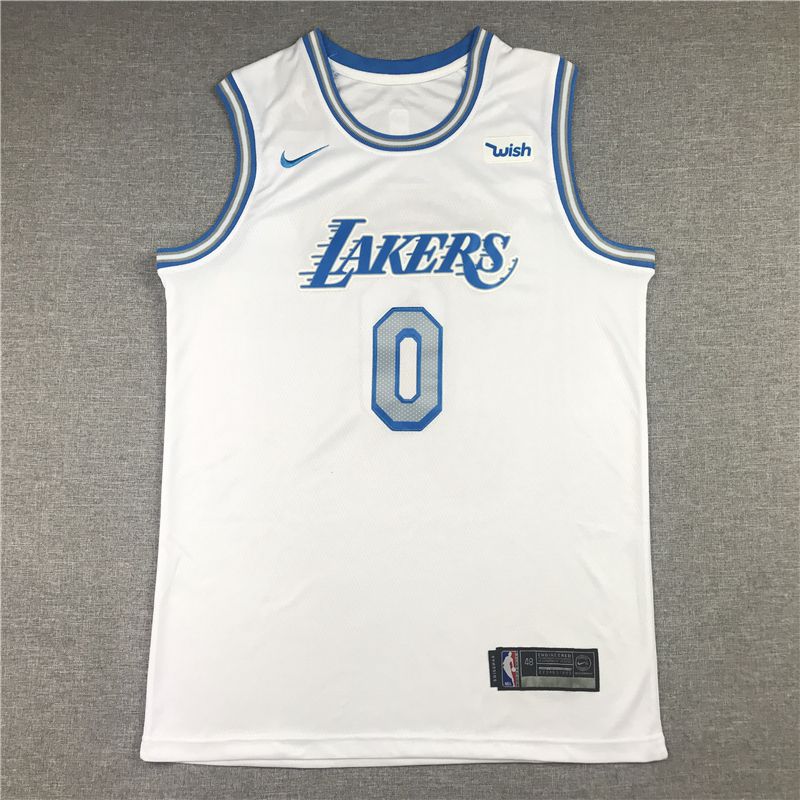 Men Los Angeles Lakers #0 Westbrook White Game Nike 2021 NBA Jersey->los angeles lakers->NBA Jersey